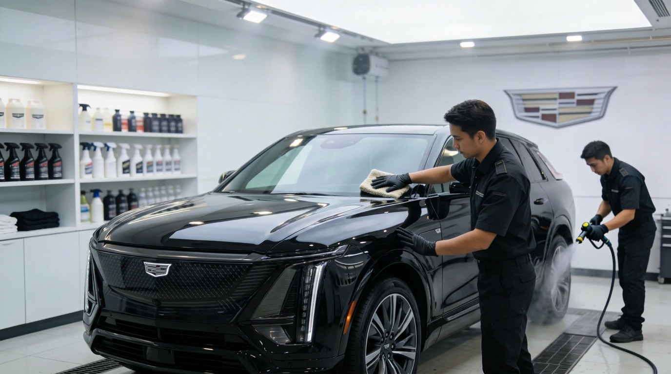 Exterior luxury detailing Escalade Emelx chauffeur cleaning protocol