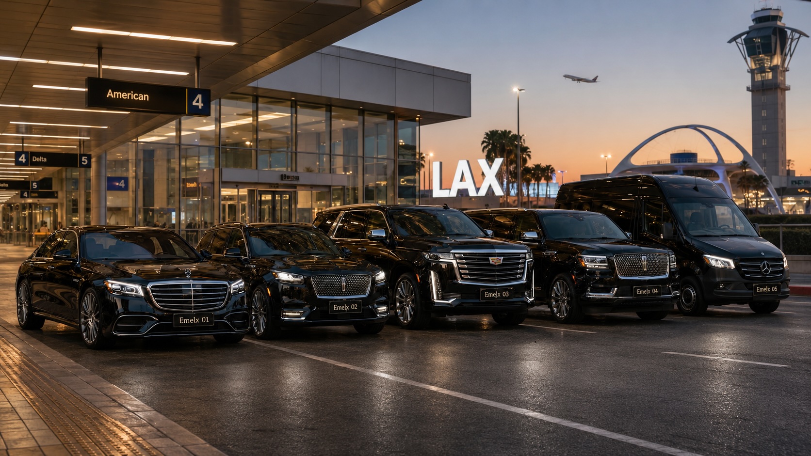 Emelx private luxury car service fleet for chauffeur-driven transportation in Southern California