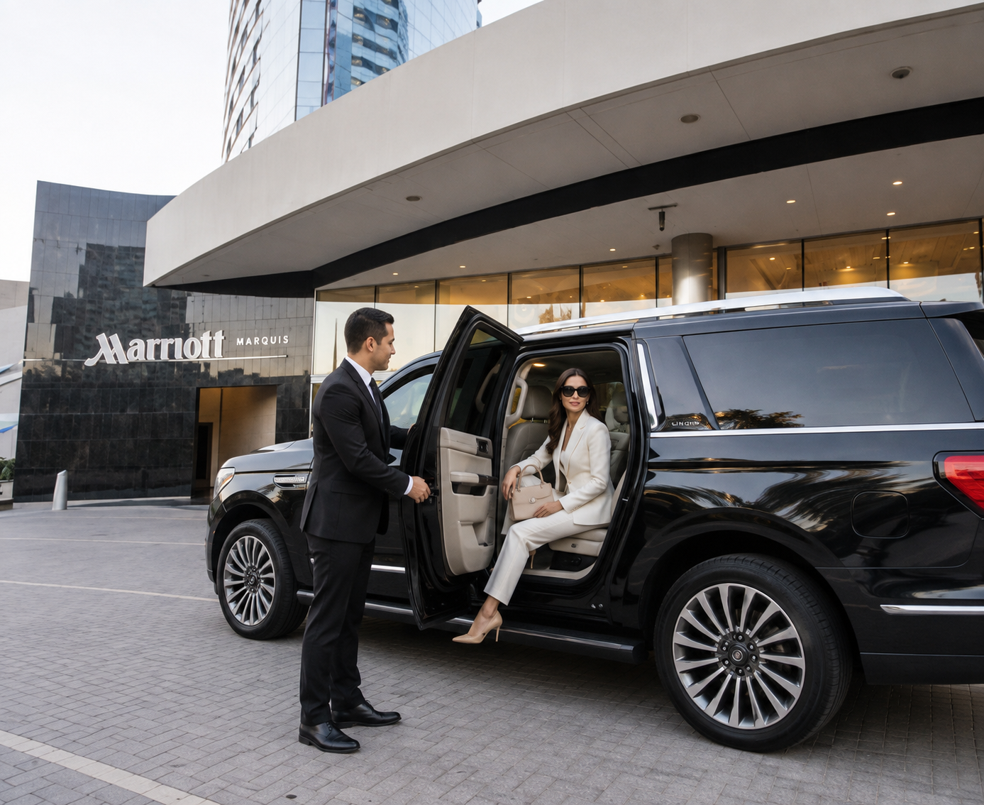 Emelx luxury car service arrival at Marriott Marquis San Diego Marina from LAX